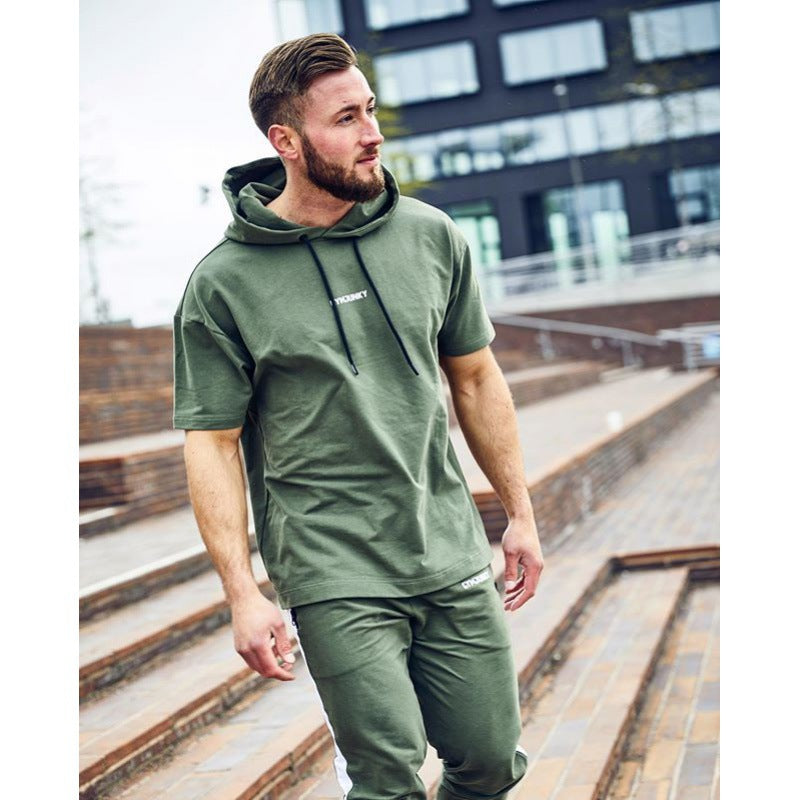 Men’s Short Sleeve Hoodie and Jogger Pants Set 4