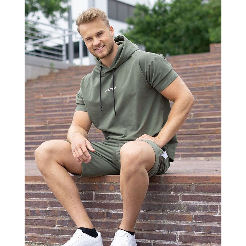 Men’s Short Sleeve Hoodie and Jogger Pants Set 5