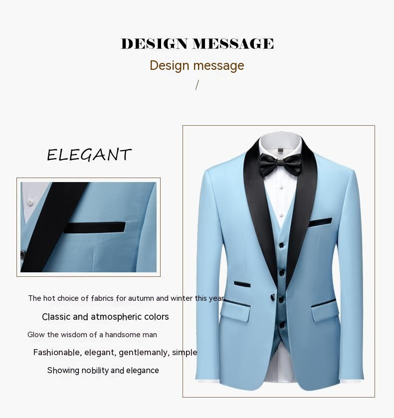 Men's 3 Piece Suit Tuxedo Jacket Vest Pants 17