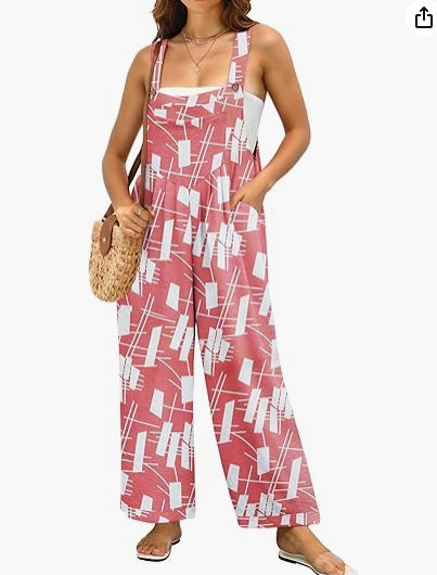 Women’s Sleeveless Floral Jumpsuit with Wide-Leg Design 9