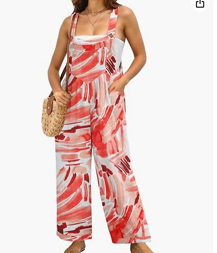 Women’s Sleeveless Floral Jumpsuit with Wide-Leg Design 3