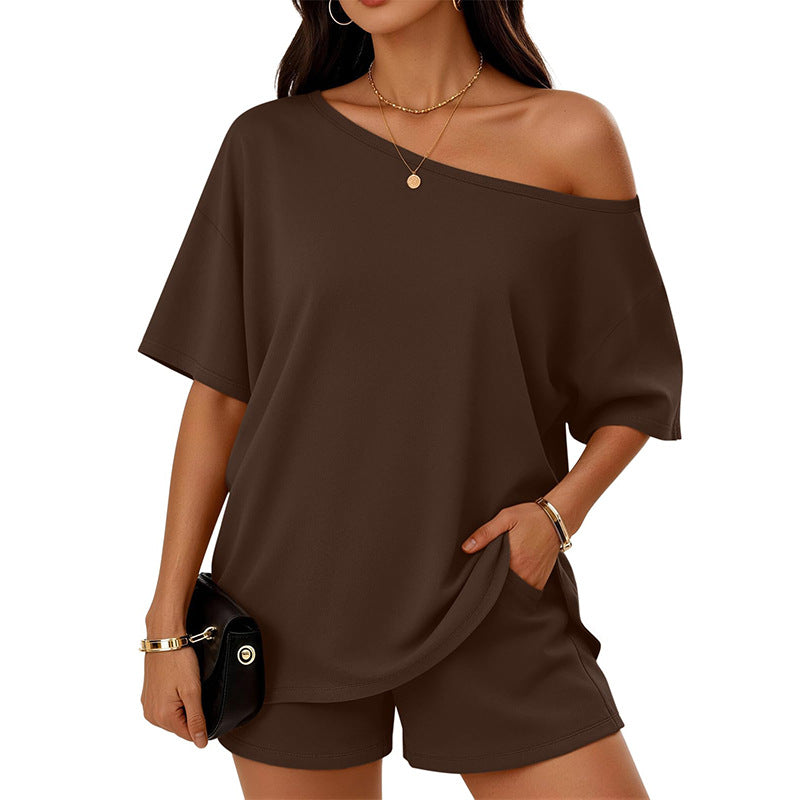 Women’s Light Gray short Casual Set with Loose Top 9