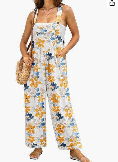 Women’s Sleeveless Floral Jumpsuit with Wide-Leg Design 6