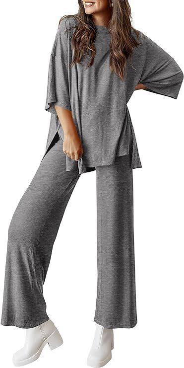 Women’s Olive Two-Piece Lounge Set with Oversized Short-Sleeve Top 11