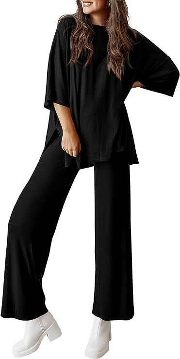 Women’s Olive Two-Piece Lounge Set with Oversized Short-Sleeve Top 8
