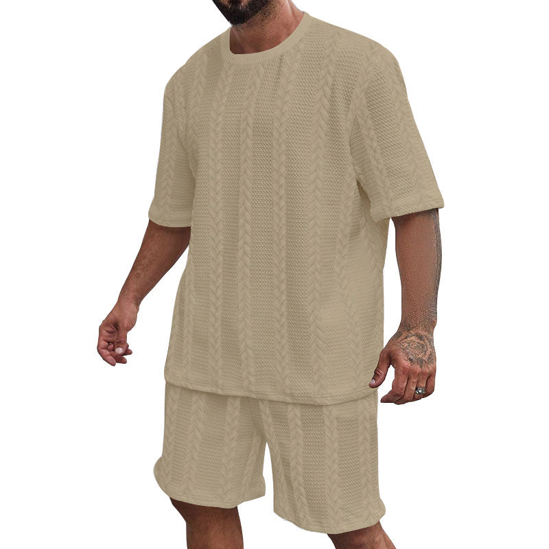 Men’s Two-Piece Outfit with Patterned T-Shirt and Relaxed Fit Shorts 5