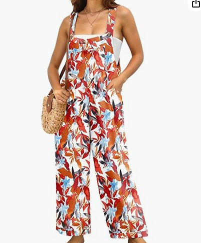 Women’s Sleeveless Floral Jumpsuit with Wide-Leg Design 5