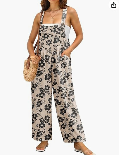 Women’s Sleeveless Floral Jumpsuit with Wide-Leg Design 8