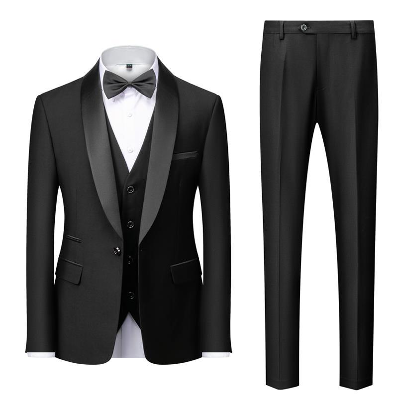 Men's 3 Piece Suit Tuxedo Jacket Vest Pants 3